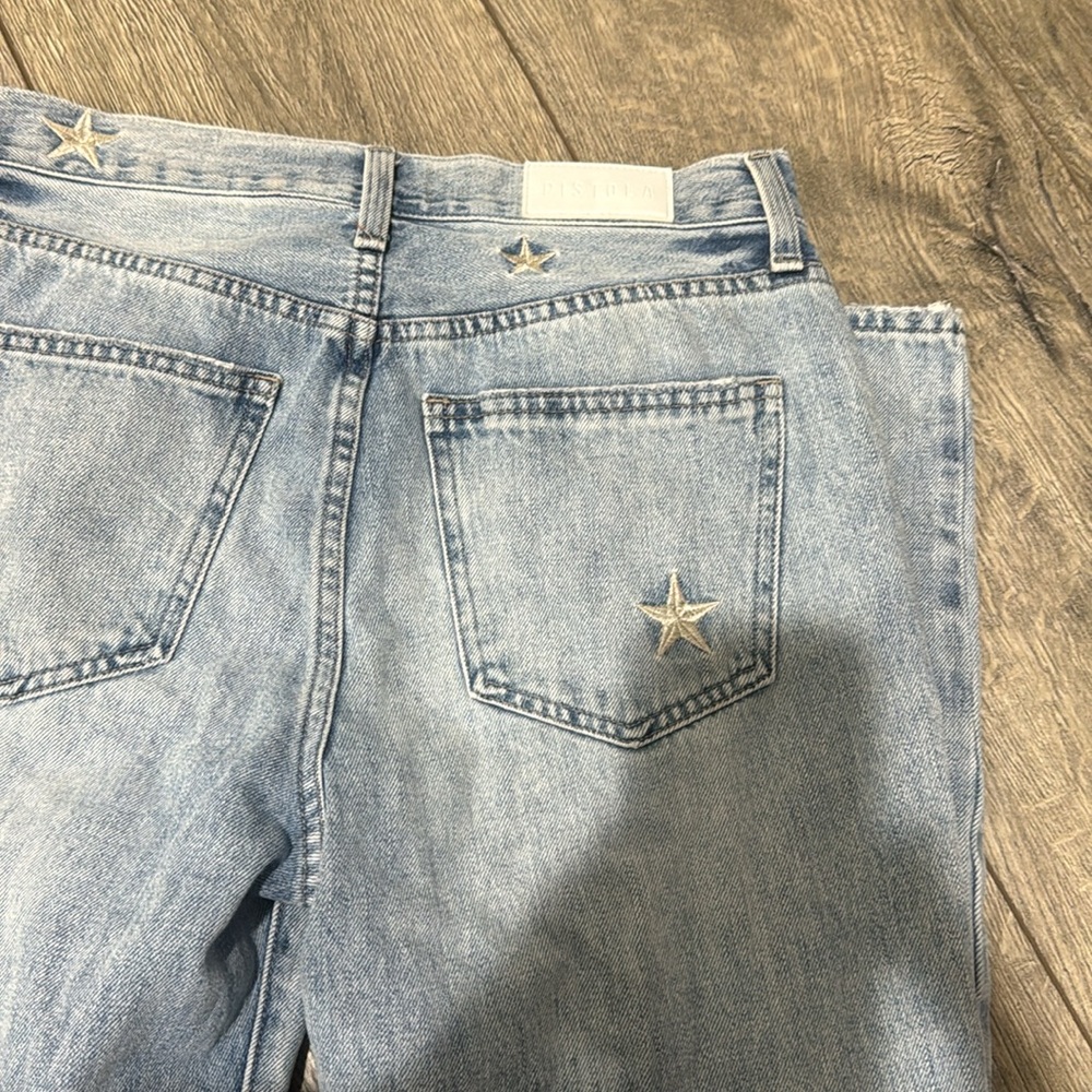 • Pistola • Women’s Charlie Embroidered Star Jeans 
Supernova Wash / Blue 26 - Picture 6 of 6